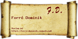 Forró Dominik névjegykártya