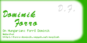 dominik forro business card